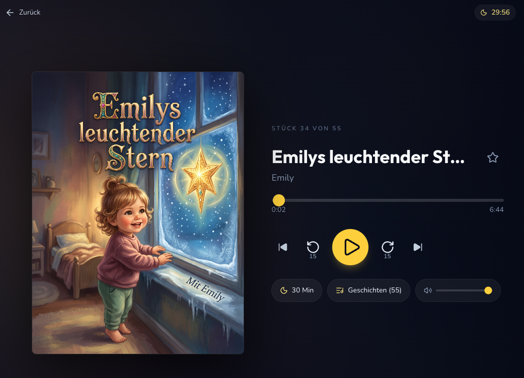 Story-Magic audio player s personaliziranim pričama za laku noć