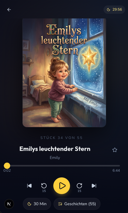 Story-Magic audio player s personaliziranim pričama za laku noć